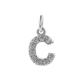 Micro-paved letter C pendant with sparkling silver finish for DIY jewelry designs - Steel-C
