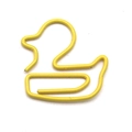 Creative yellow duck shaped metal paperclip with a durable plastic coating finish - Yellow