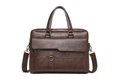 Borsa vintage da uomo marrone con manico superiore e tracolla rimovibile in pelle - Marrone Scuro