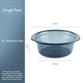 Grande bassine en plastique bleu foncé transparent avec poignées doubles pour la maison - Extra Large Bleu Transparent