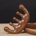 Handcrafted sandalwood five-finger massage comb with natural wood grain finish - Five-Tooth Massage Comb
