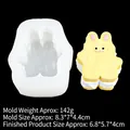 Süße 3D Kaninchen Silikonform für Duftkerzen und Seifen mit präzisen Produktabmessungen - 9# Transparent B565