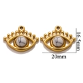 Bohemian gold stainless steel eye charms with white turquoise stones for DIY jewelry - Style G-Howlite White