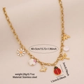 Collana dorata in acciaio inossidabile con ciondoli a forma di ape e coccinella - Stile Coccinella 3# (Design Libellula)