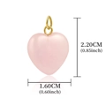 Ciondolo a cuore in pietra rosa con gancio dorato, dimensioni 2,20 cm per 1,60 cm - Cuore in Pietra Rosa - A0002101