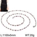 Catena da vita minimalista con perline d'argento per donna con accenti rossi e argento - Stile Cuore Malocchio Rosso (KWC017-Z)