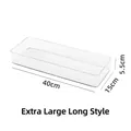 Organizer per cassetti lungo e trasparente XL, misura 40x15x5,5cm per la cucina - Extra Grande Lungo (40x15x5.5cm)