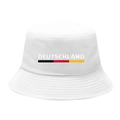 White cotton Deutschland bucket hat featuring German flag stripes for summer sun protection - M / 6# Germany Stripes - White