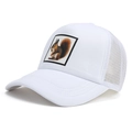 White squirrel mesh trucker hat with breathable design for outdoor travel and sports - Adjustable / White