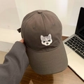 Casquette de baseball gris foncé avec broderie chien husky de style vintage - Réglable / Gris Foncé/Broderie Husky