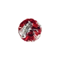 Crinkle paper cat toy ball in red and silver metallic foil texture for pet play - Red + Silver