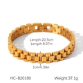 Detailed size specifications for the gold stainless steel bracelet showing 20.5cm length - Gold Minimalist Metal Chain Bracelet (HC-B20180)