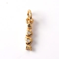 Detailed view of 14K gold plated heart and arrow pendant with sparkling zircon accents - 05-Golden Heart Arrow