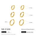 Three pairs of gold stainless steel hoop earrings in 11mm, 13mm, and 15mm diameters - 18K Gold