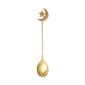Golden 304 stainless steel dessert spoon featuring creative star and moon handle design - Gold Moon Star Spoon