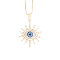 Détail du pendentif Œil de protection en or 18K avec œil bleu et cils rayonnants - Style Mauvais Oeil Cils (10#)