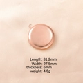 Pendentif médaillon rond en acier inoxydable 316L or rose avec finition poli miroir - Style Rond Poli Or Rose (10#)