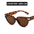 Occhiali da sole cat eye con montatura tartarugata leopardata e lenti tè - Leopardo / Marrone