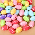 Colorful rugby-shaped acrylic letter beads for kids' DIY creative jewelry making - 13x19mm Colored Football Beads (50pcs)