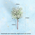 Detail von 9,5 cm künstlichen gefrosteten Kiefernnadeln mit realistischer Schneebeflockung - Befrostete Kiefernnadel