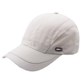 Light gray quick-dry baseball cap with breathable side mesh panels and sports label - Adjustable / Beige