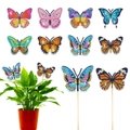 Piquets papillon DIY peinture diamant 5D en 12 couleurs pour décoration de plantes - Collier Papillon en Opale Sombre
