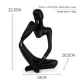 Abstract thinker statue in marble black finish with dimensions 22.5x14x10.5cm - Large Black Gold Marble Left Thinker