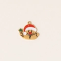 Golden gingerbread man Christmas pendant with red hat and green star details - Gingerbread Man with Hat