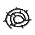 Collana hip hop con perle in zircone nero e ciondoli in metallo con punte - 20 Pollici (50cm) / Zirconia Nera Nero Fucile