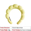 Yellow sponge headband for face washing with dimensions 17x18x4cm and 50g weight - 15# Towel Cloth Tender Yellow Headband