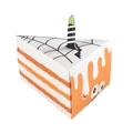 Halloween cake-shaped candy box with spider web pattern and spooky eyeball designs - Halloween Cake Shape Style (HB0094-万圣节) / 14.5*11*7.5cm