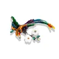 Colorful enamel bird brooch with white flower branch in vibrant green and blue hues - Flying Bird Style (YNCP6283) / Colorful
