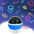 Detail of astronaut star projector showing A/B/C control buttons and DC 5V power port - Blue Shell Astronaut-HD 2.5W