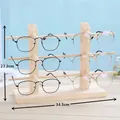 Double row pine wood eyewear stand for displaying 6 pairs of sunglasses and glasses - Double Row 6 Pairs