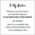 Rainbow bead spinner ring on white card with heartwarming English quote for bestie - Card-To Bestie