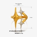 Bague étoile bicolore minimaliste en acier inoxydable doré et argenté pour femme - Style Croix Étoilée (1442)