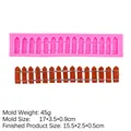 Pink silicone mold and brown fence-shaped fondant cake decoration tool - Pink