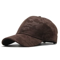 Gorra de béisbol de pana marrón café con sutil diseño de camuflaje y visera curva - Talla Única(Ajustable) / Camuflaje Café Oscuro