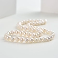 Elegant 925 sterling silver necklace with a single strand of lustrous white freshwater pearls - 8-9mm Pearl/Lobster Clasp / White