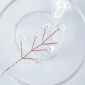 Handmade copper wire branch with transparent natural crystal beads for DIY decor - 15CM / White Crystal