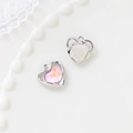 Pink heart-shaped alloy pendant with zircon for DIY jewelry making accessories - 17# Heart-Pink