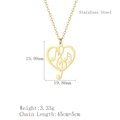 Golden stainless steel heart necklace with musical note pendant for women musicians - Heart and Note (LN1773 Gold)
