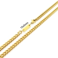 Collana a catena cubana dorata con una piastrina rettangolare incidibile da 15x5mm - Bracciale 20cm / Oro