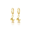 Golden pony earrings with sparkling clear cubic zirconia stones for women - Pony Style (Style 24)