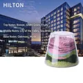 Multi-colored layered sand aromatherapy candle in glass cone with ocean and moss scent - Garden Series - Hilton Scent