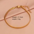 Bracciale a catena piatta a serpente in acciaio dorato con chiusura regolabile - Oro