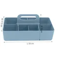 Grey-blue plastic storage organizer with 6 compartments and handle for desk and kitchen - 8-Grid Blue