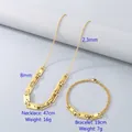 Golden stainless steel jewelry set with a geometric link necklace and matching bracelet - Style 6 Bracelet (Gold Color)