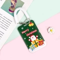 Grüne Weihnachtskartenhülle mit Weihnachtsmann-Motiv und elastischem Schlüsselband - Grüne Basis Weihnachtsmann / Weißes Federseil