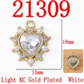 Baroque style heart pendant with pearls and white crystal in light KC gold finish - White (Light KC Gold Plated)